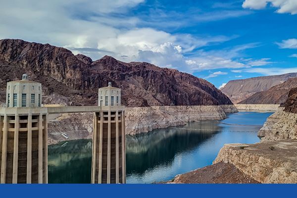 The Hoover Dam, the water source for large cities such as Las Vegas, Nevada.