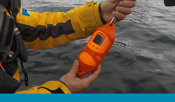 The SonTek CastAway-CTD measures conductivity, temperature, and depth.