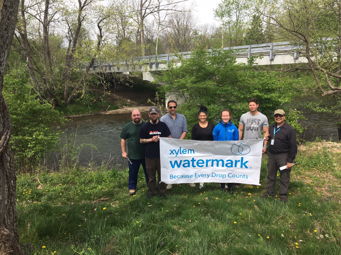 YSI Watermark volunteers at Bellbrook Sugarcreek Parks District after applying storm drain medallions.jpg